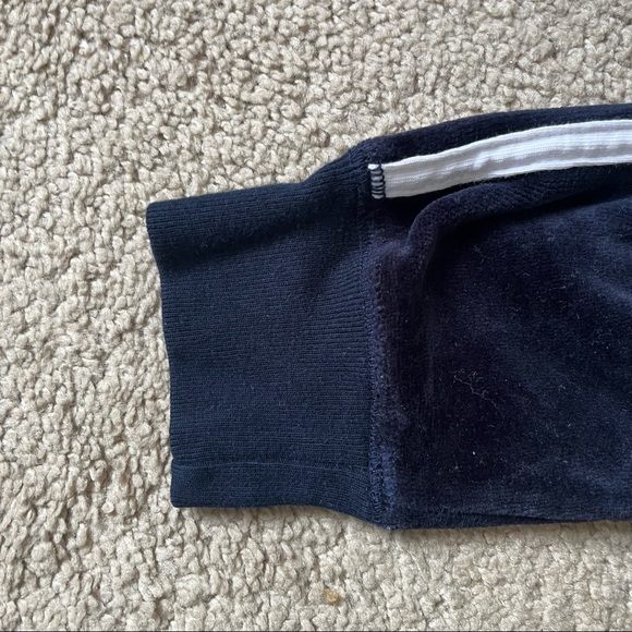 Vintage Coolwear USA Velour Zip Front Hoodie with Striped Sleeves - Picture 10 of 11